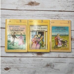 Vintage Little House Book Set Laura Ingalls Wilder‎ Harper Trophy Paperbacks 3pc